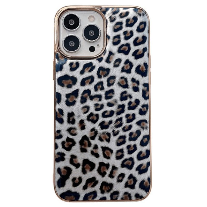 Cover iPhone 14 Effetto Pelle Di Leopardo