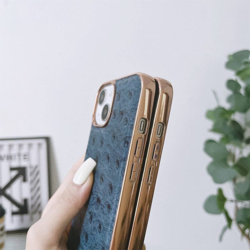 Cover iPhone 14 Vera Pelle Martellata