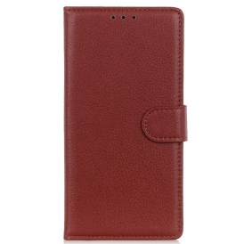 Custodia A Portafoglio iPhone 14 Tradizionalmente Litchi