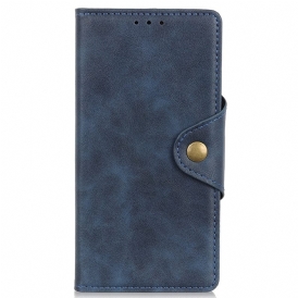 Custodia in pelle iPhone 14 Chiusura Con Bottone Magnetico