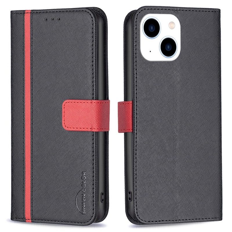 Custodia in pelle iPhone 14 Colore Binfen Bicolore