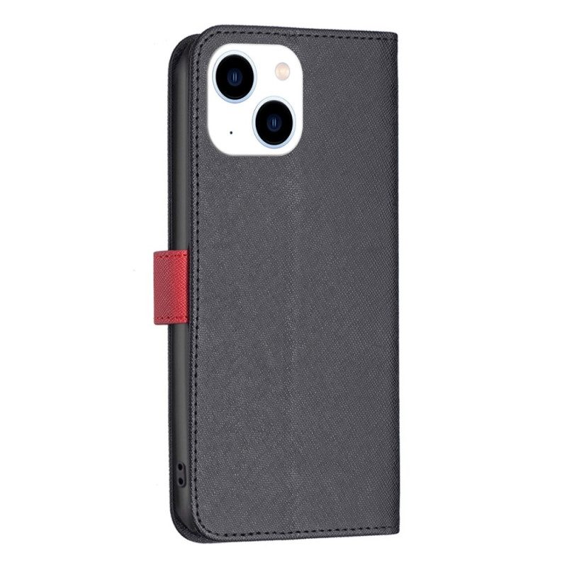 Custodia in pelle iPhone 14 Colore Binfen Bicolore