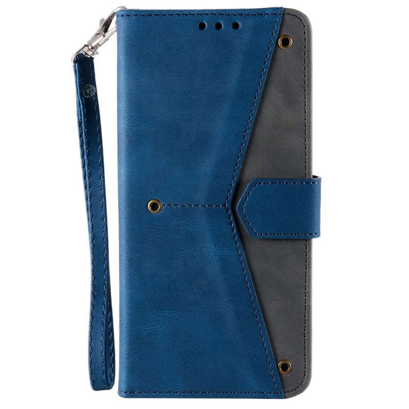 Custodia in pelle iPhone 14 Cuciture A Contatto Con La Pelle