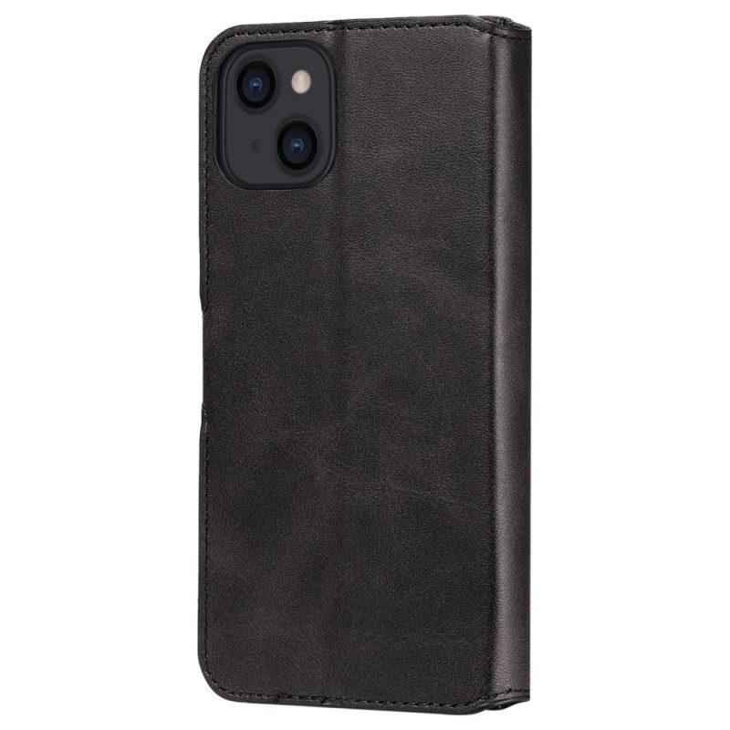 Custodia in pelle iPhone 14 Effetto Pelle Retrò