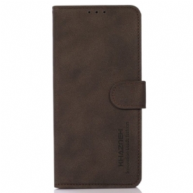 Custodia in pelle iPhone 14 Khazneh Moda Effetto Pelle