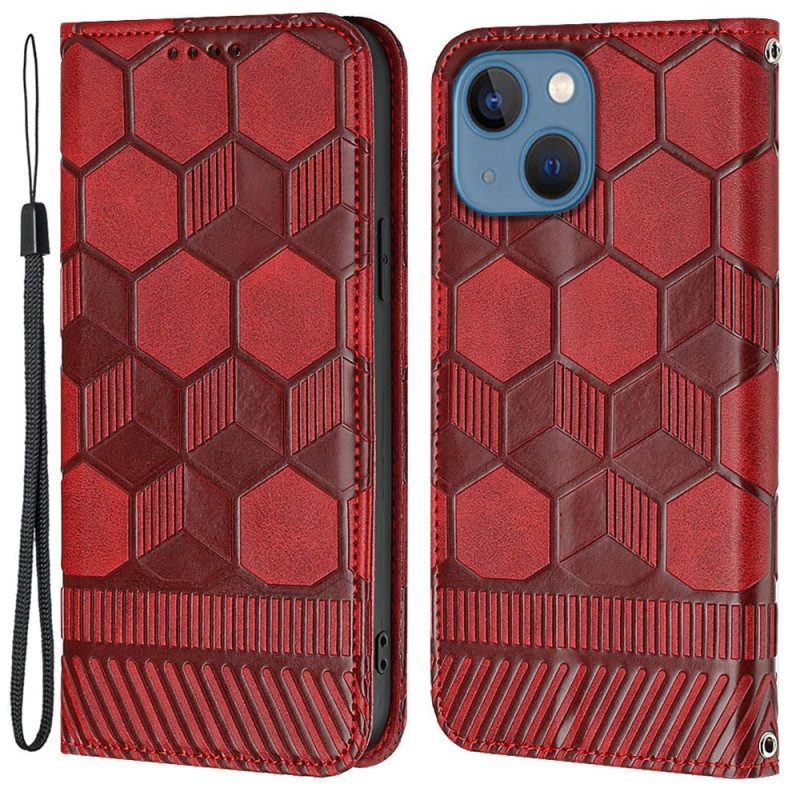Custodia in pelle iPhone 14 Modello Di Pallone Da Calcio