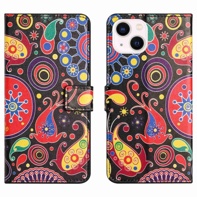 Custodia in pelle iPhone 14 Modello Galassia