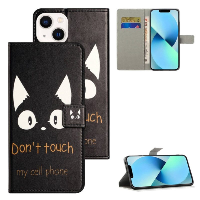 Custodia in pelle iPhone 14 Non Toccare Il Mio Cellulare