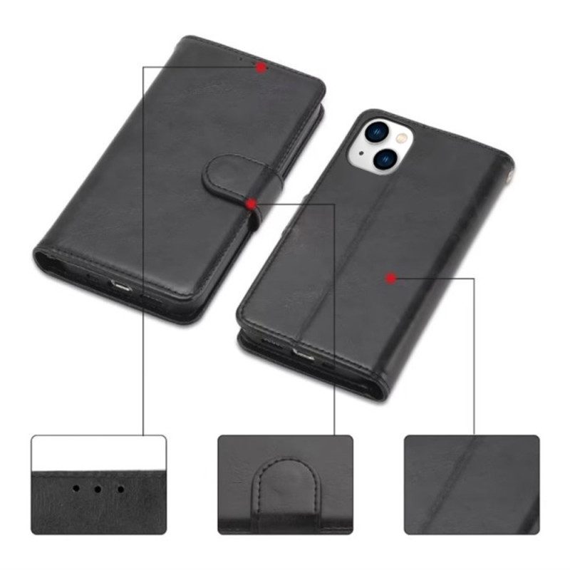 Custodia in pelle iPhone 14 Opaco Classico