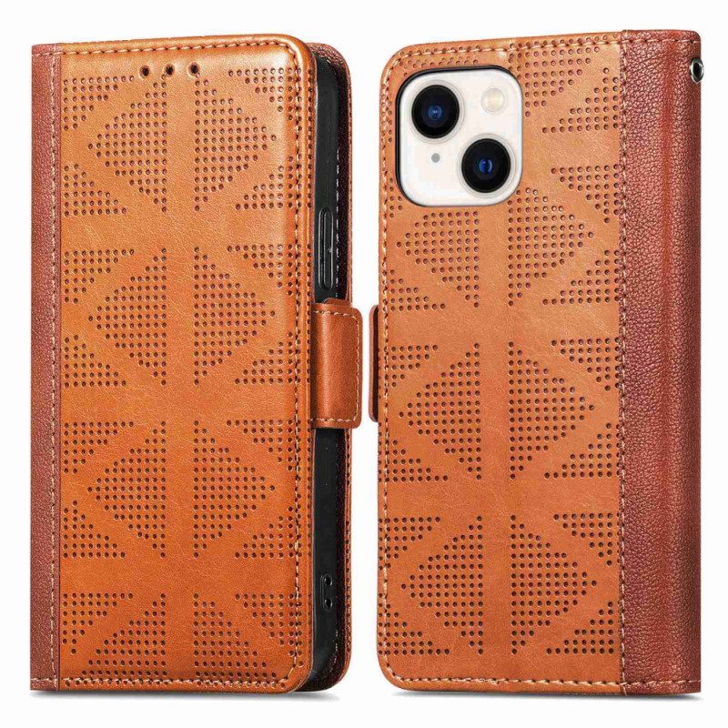 Custodia in pelle iPhone 14 Stile Retrò In Pelle