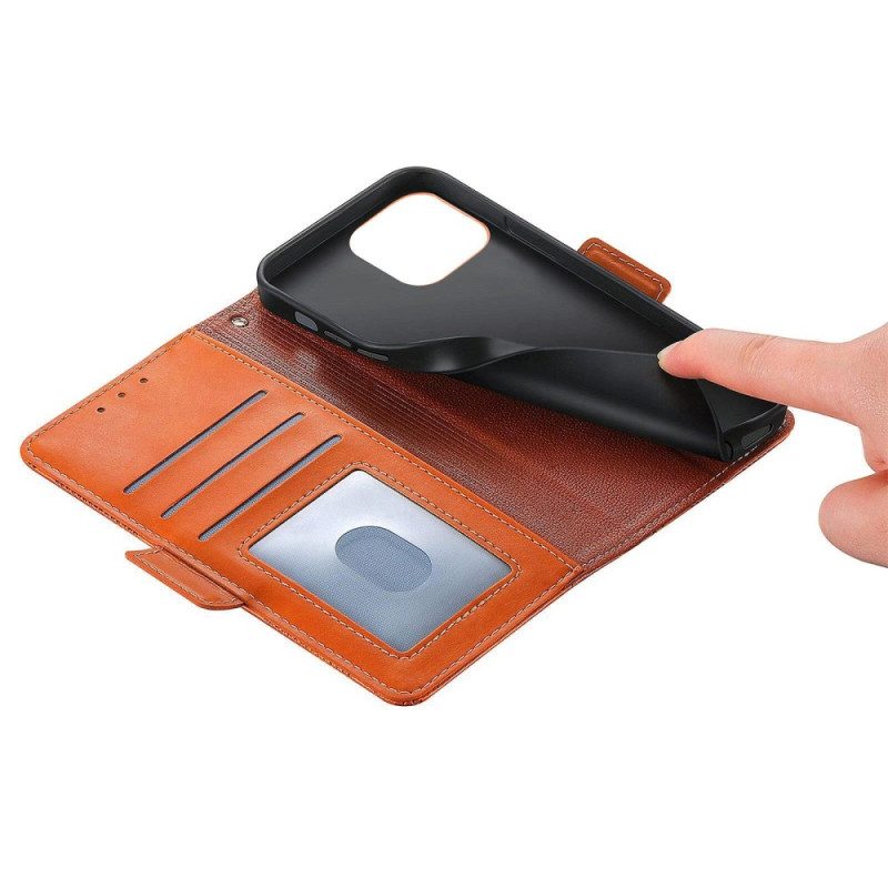 Custodia in pelle iPhone 14 Stile Retrò In Pelle