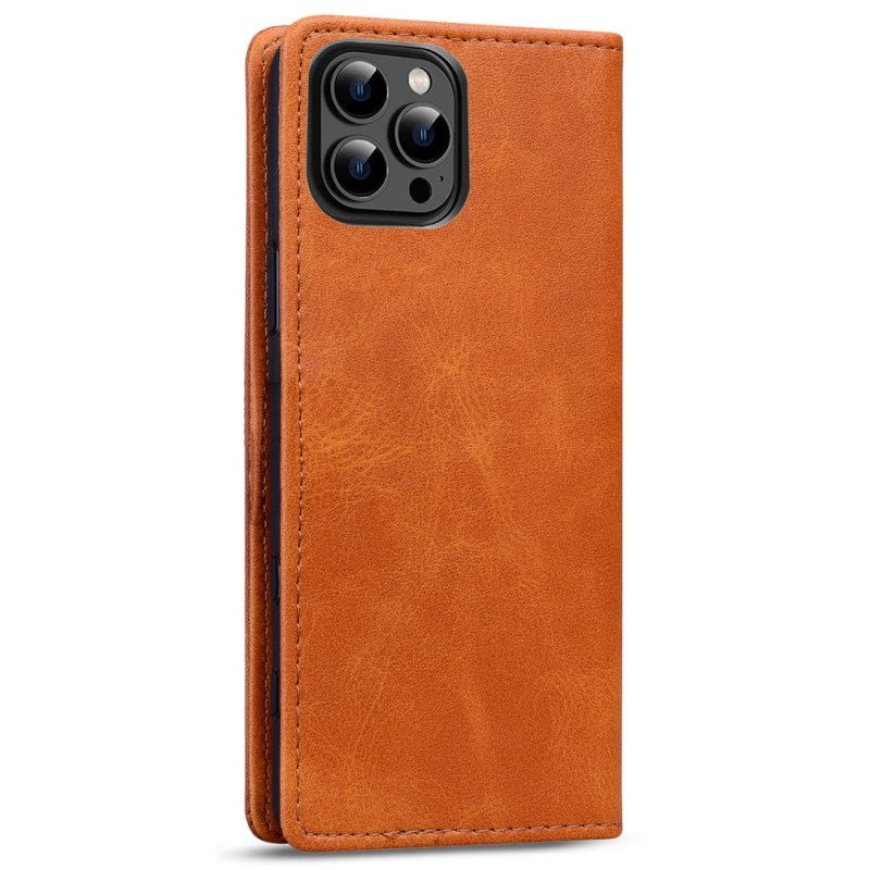 Folio Cover iPhone 14 Custodia in pelle Effetto Pelle Business Bicolore