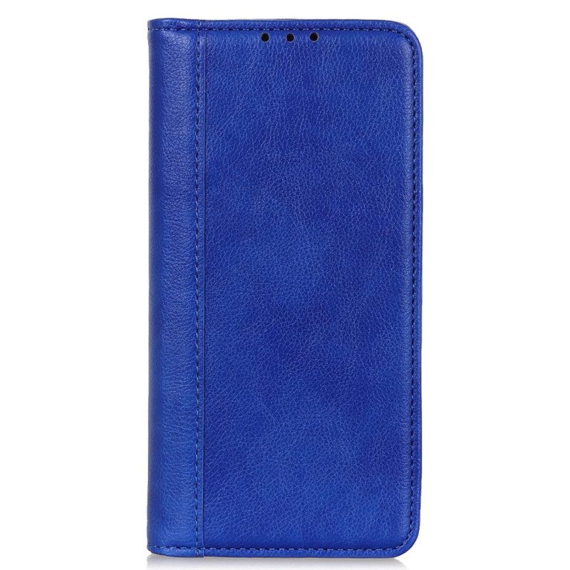 Folio Cover iPhone 14 Custodia in pelle Elegante Pelle Crosta
