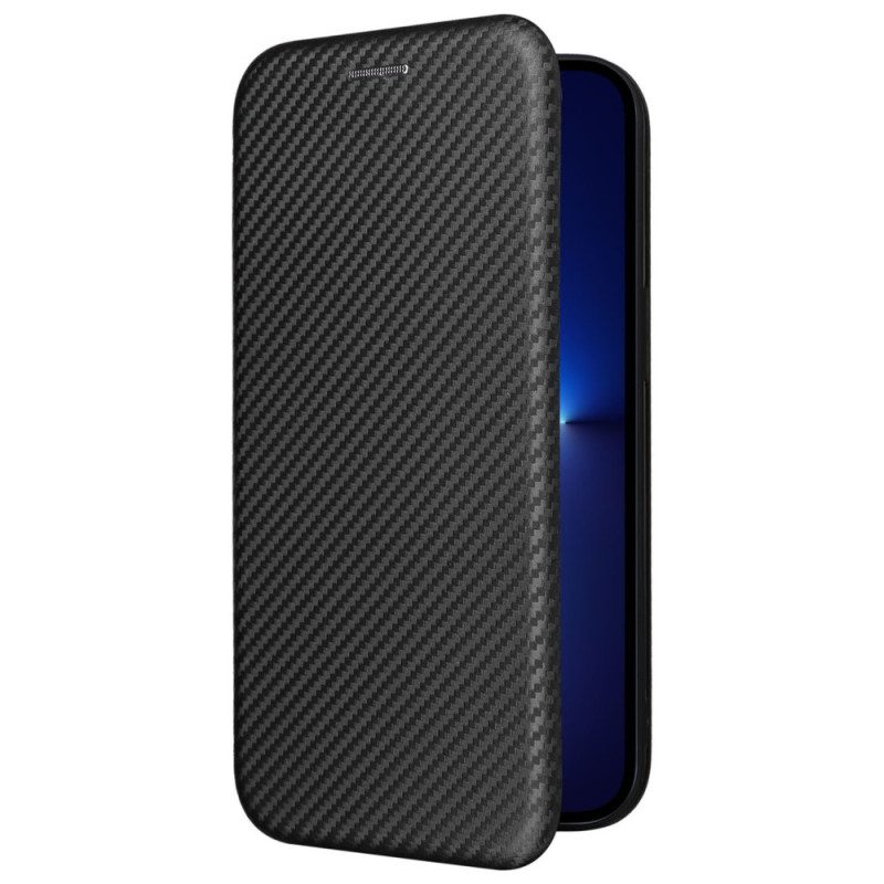 Folio Cover iPhone 14 Custodia in pelle Fibra Di Carbonio Colorata