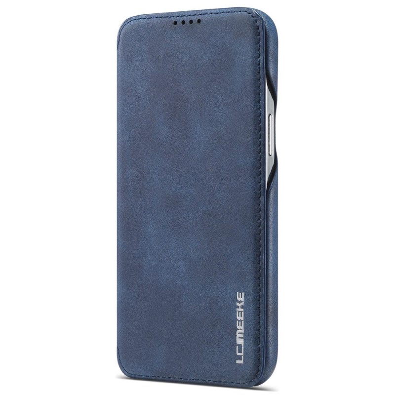 Folio Cover iPhone 14 Custodia in pelle Lc.imeeke Effetto Pelle