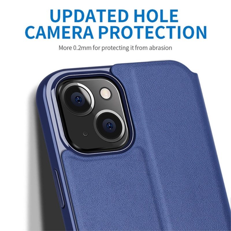 Folio Cover iPhone 14 Custodia in pelle Livello X In Finta Pelle