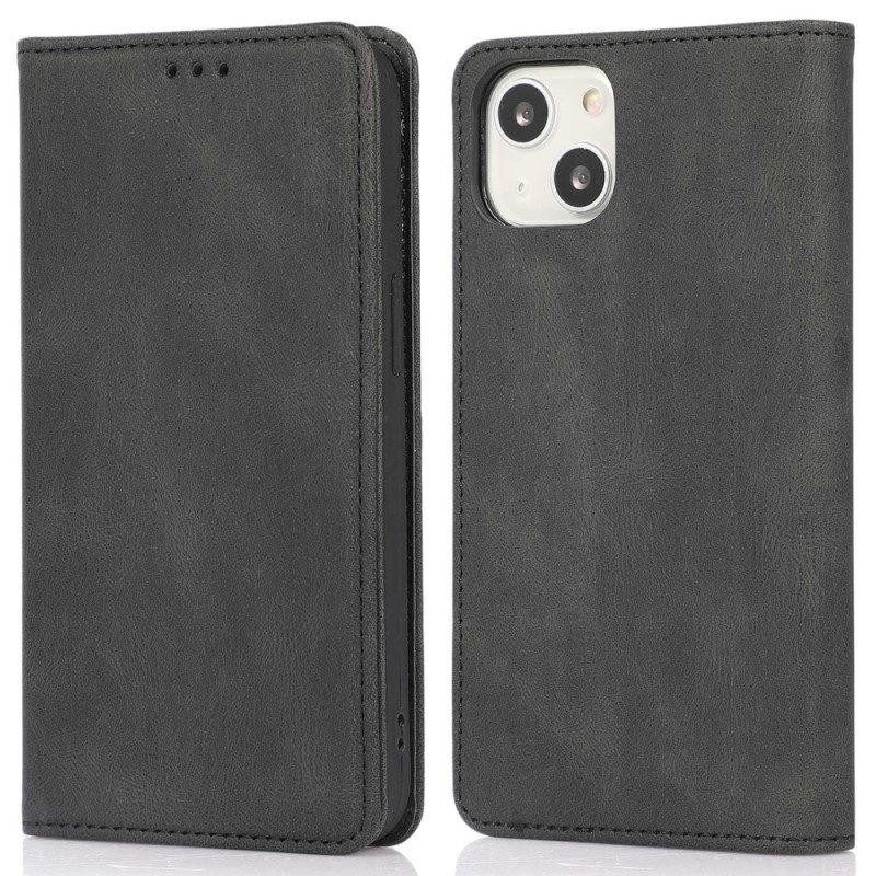 Folio Cover iPhone 14 Custodia in pelle Retrò