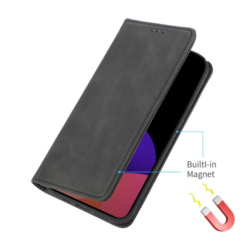 Folio Cover iPhone 14 Custodia in pelle Retrò