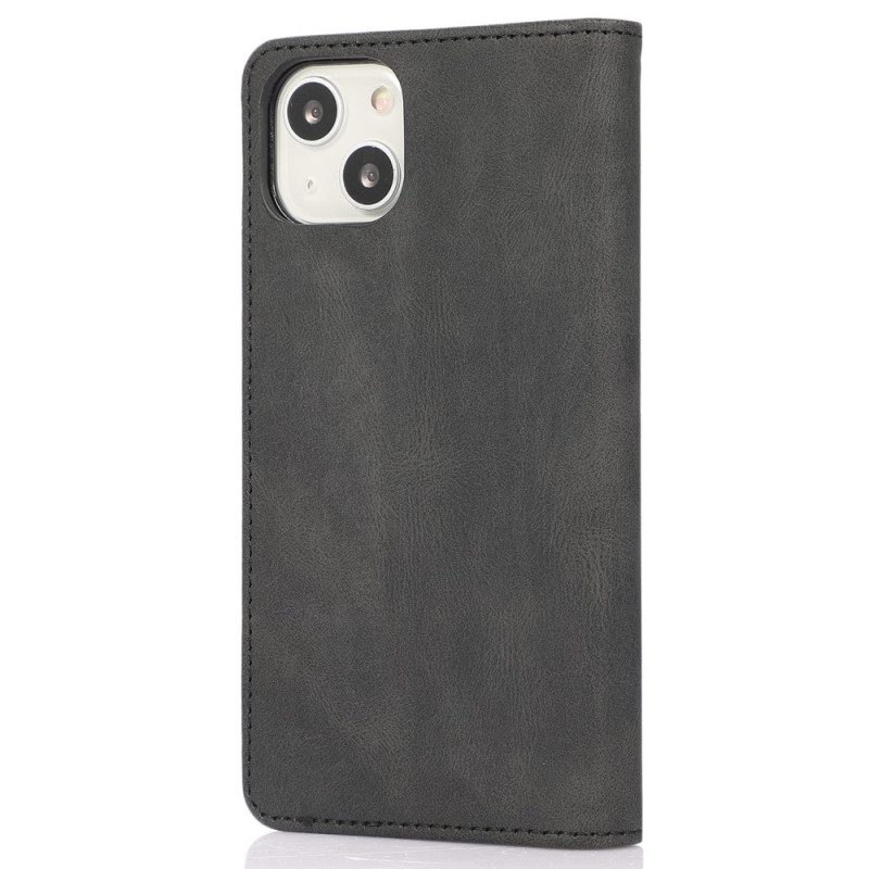 Folio Cover iPhone 14 Custodia in pelle Retrò