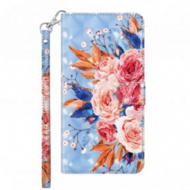 Custodia A Portafoglio Samsung Galaxy A32 5G Punto Luce Romantico Con Cordino