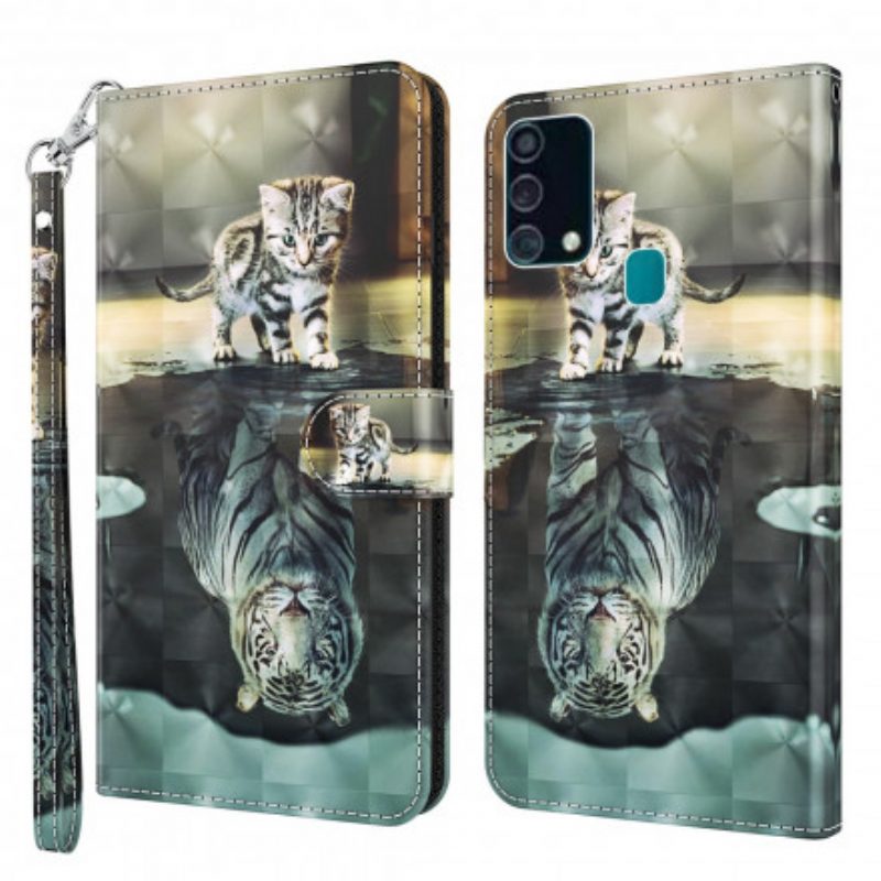 Custodia A Portafoglio Samsung Galaxy A32 5G Punto Luminoso Ernest La Tigre