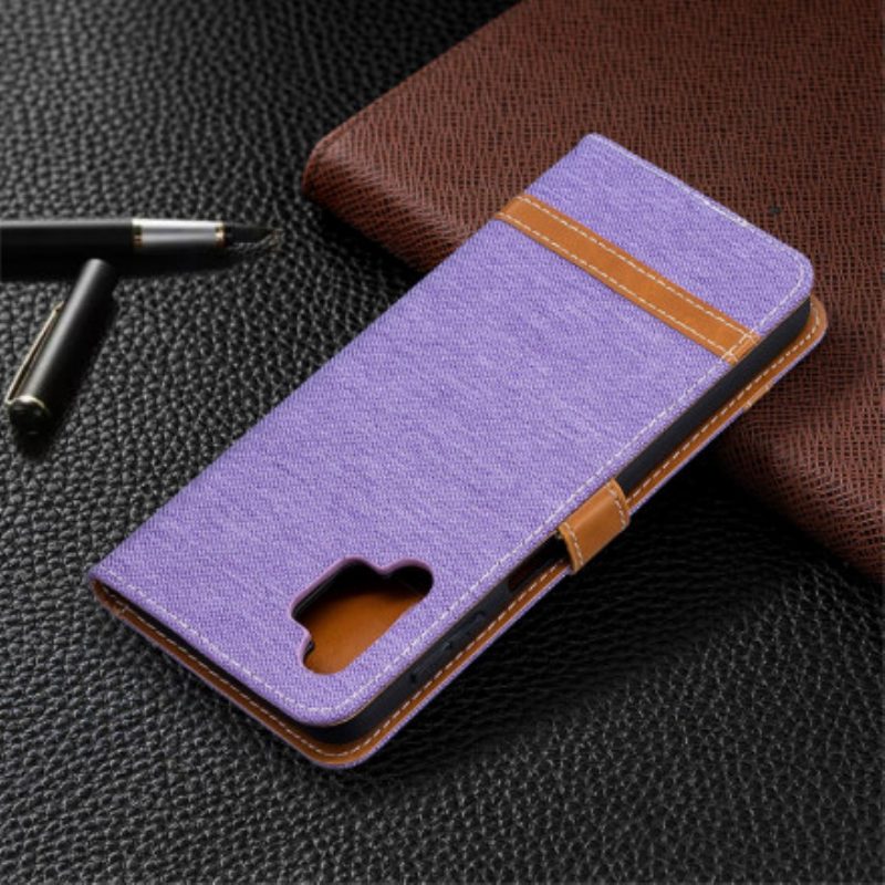 Custodia in pelle Samsung Galaxy A32 5G Cinturino Effetto Tessuto E Pelle