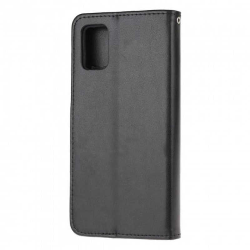 Custodia in pelle Samsung Galaxy A32 5G Cinturino Farfalle E Fiori
