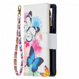 Custodia in pelle Samsung Galaxy A32 5G Custodia Con Zip Butterfly Art