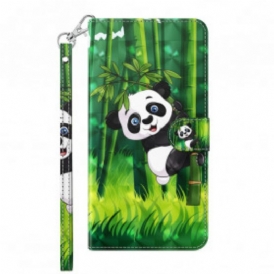 Custodia in pelle Samsung Galaxy A32 5G Punto Luce Panda E Bambù