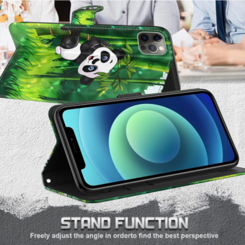 Custodia in pelle Samsung Galaxy A32 5G Punto Luce Panda E Bambù