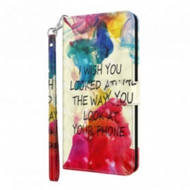 Custodia in pelle Samsung Galaxy A32 5G Punto Luminoso I Wish Con Cordino