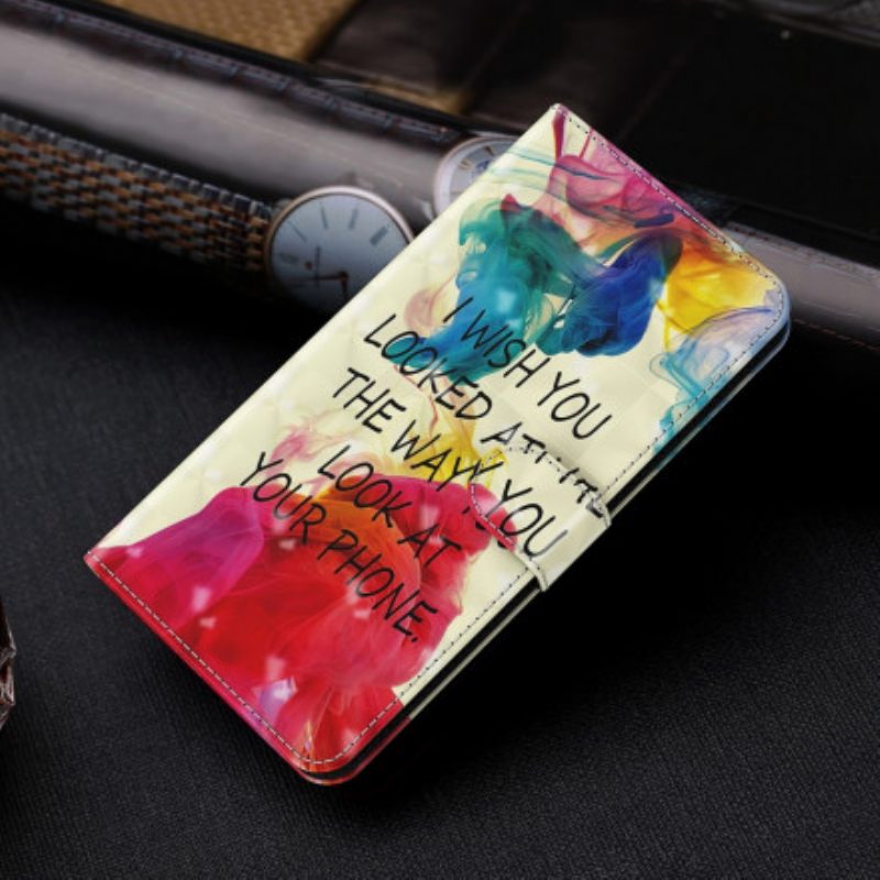 Custodia in pelle Samsung Galaxy A32 5G Punto Luminoso I Wish Con Cordino