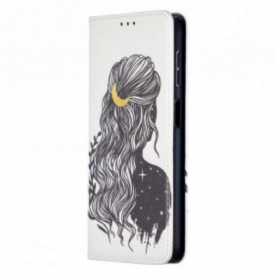 Folio Cover Samsung Galaxy A32 5G Custodia in pelle Bei Capelli