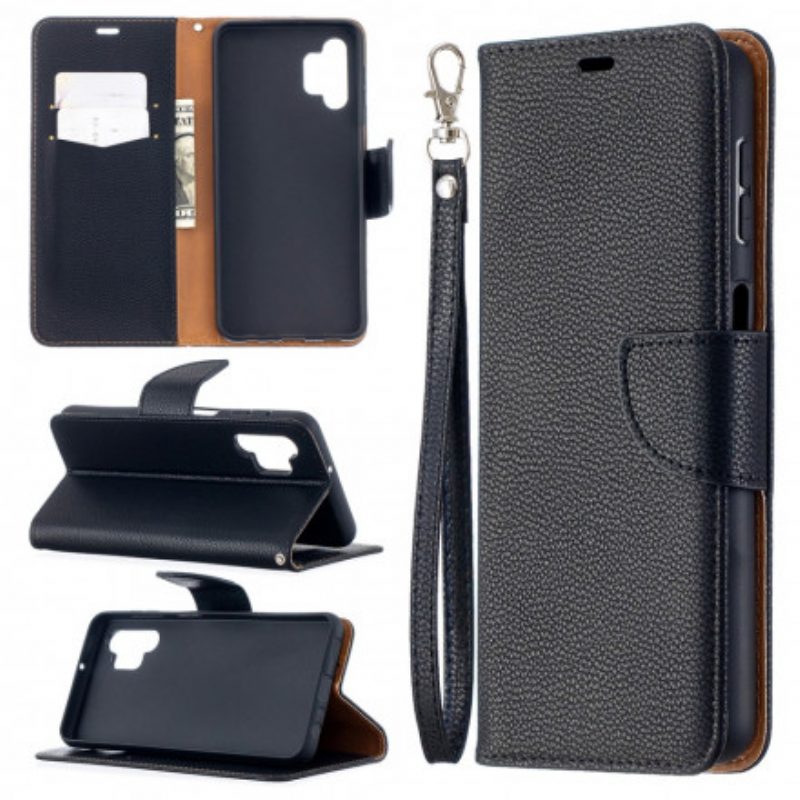 Folio Cover Samsung Galaxy A32 5G Custodia in pelle Litchi Rabat Obliquo
