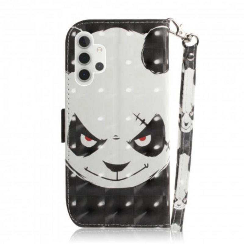 Folio Cover Samsung Galaxy A32 5G Panda Arrabbiato Con Cordino