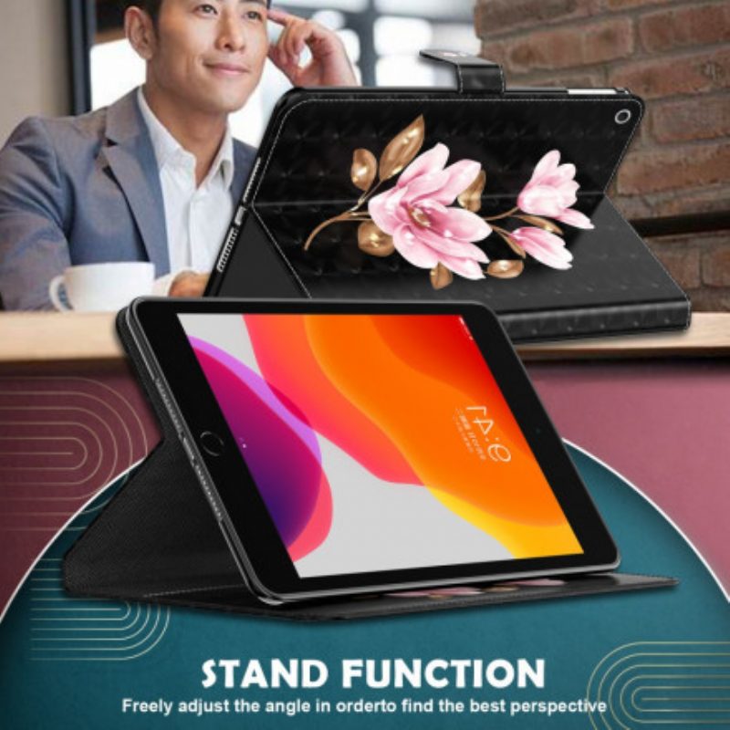 Custodia A Portafoglio Samsung Galaxy Tab S8 / Tab S7 Fiori Dell'albero In Ecopelle