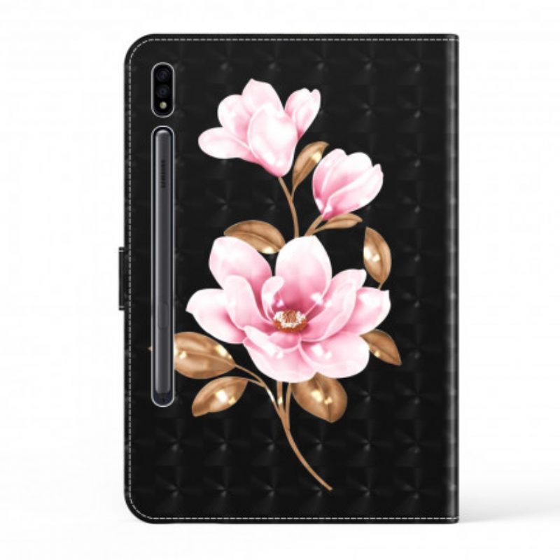Custodia A Portafoglio Samsung Galaxy Tab S8 / Tab S7 Fiori Dell'albero In Ecopelle