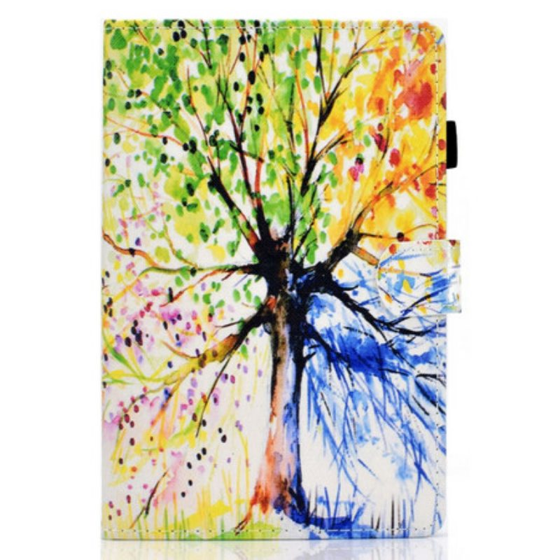 Custodia in pelle Samsung Galaxy Tab S8 / Tab S7 Albero Dell'acquerello
