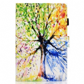 Custodia in pelle Samsung Galaxy Tab S8 / Tab S7 Albero Dell'acquerello