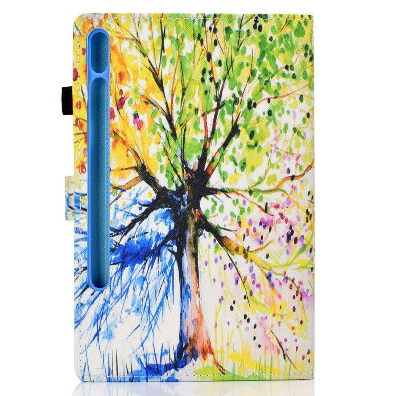Custodia in pelle Samsung Galaxy Tab S8 / Tab S7 Albero Dell'acquerello