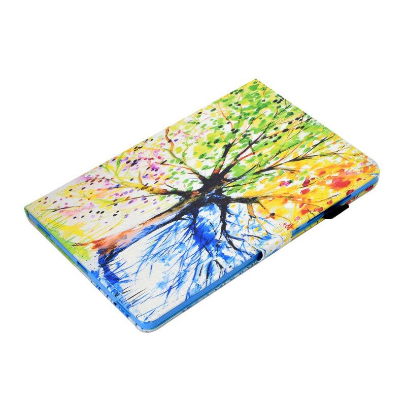 Custodia in pelle Samsung Galaxy Tab S8 / Tab S7 Albero Dell'acquerello