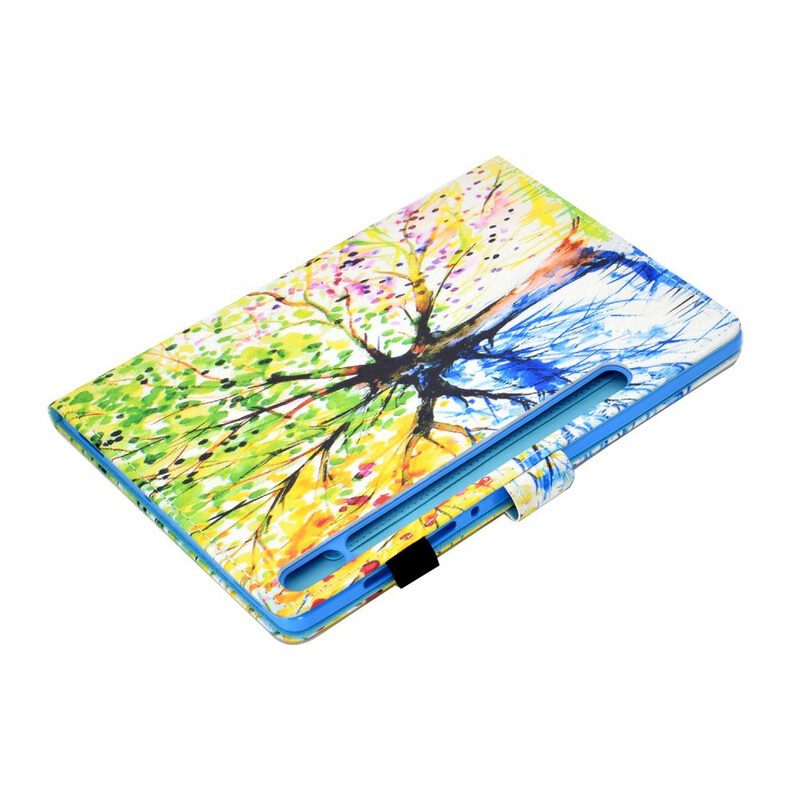 Custodia in pelle Samsung Galaxy Tab S8 / Tab S7 Albero Dell'acquerello