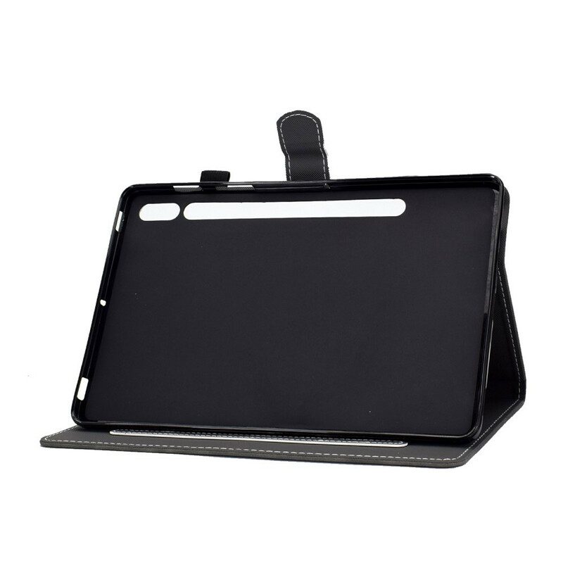 Custodia in pelle Samsung Galaxy Tab S8 / Tab S7 Effetto Pelle Dal Design Vintage