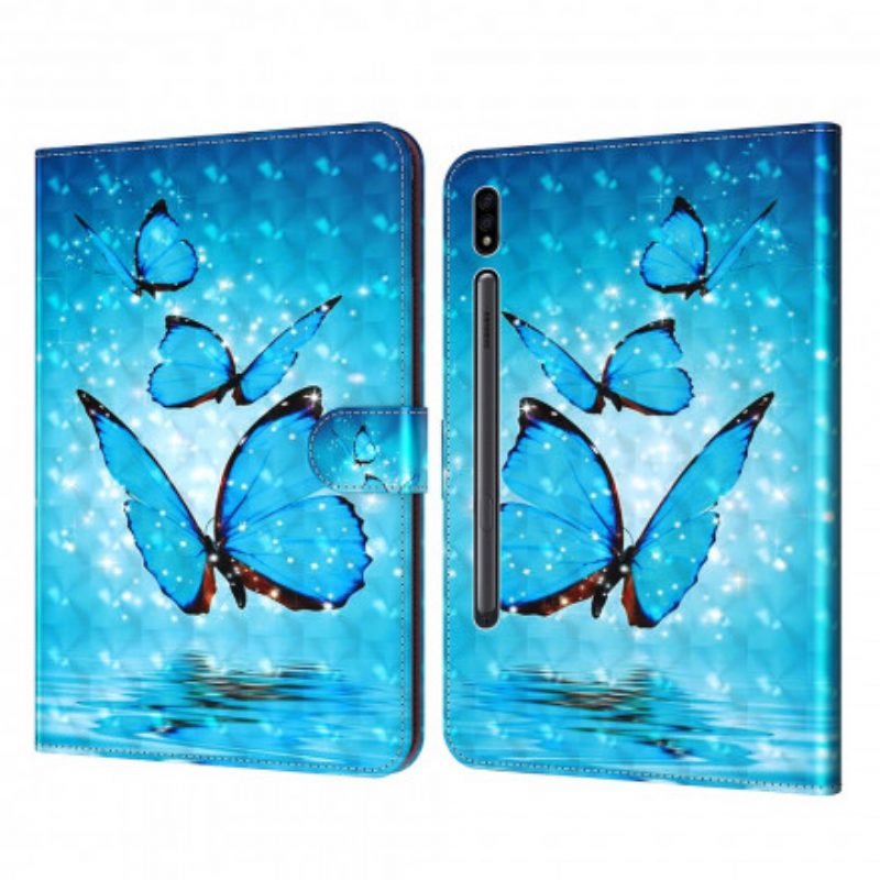 Custodia in pelle Samsung Galaxy Tab S8 / Tab S7 Farfalle In Ecopelle