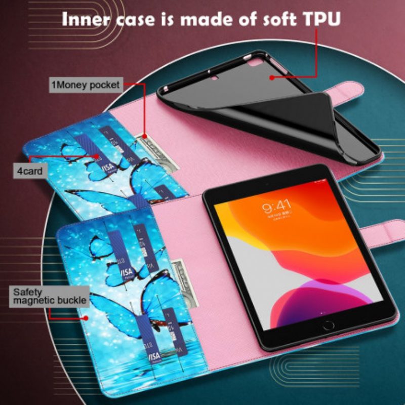 Custodia in pelle Samsung Galaxy Tab S8 / Tab S7 Farfalle In Ecopelle
