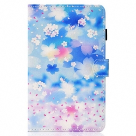 Custodia in pelle Samsung Galaxy Tab S8 / Tab S7 Fiori Dell'acquerello