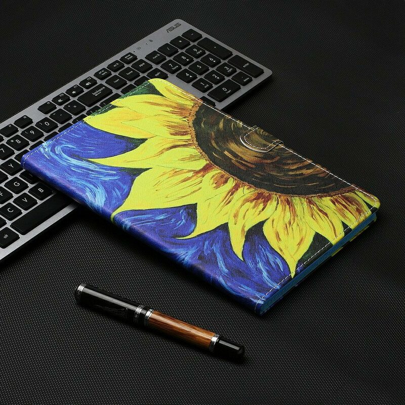 Custodia in pelle Samsung Galaxy Tab S8 / Tab S7 Girasole Dipinto