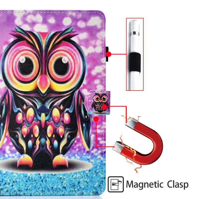 Custodia in pelle Samsung Galaxy Tab S8 / Tab S7 Gufo Scoppiato