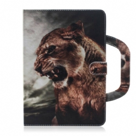 Custodia in pelle Samsung Galaxy Tab S8 / Tab S7 Leone Con Manico