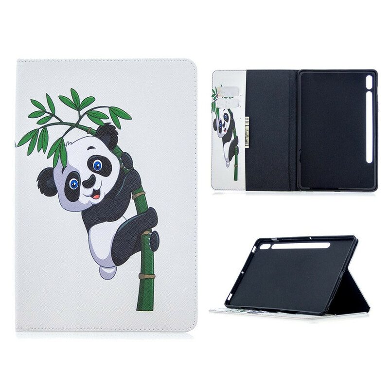 Custodia in pelle Samsung Galaxy Tab S8 / Tab S7 Motivo Con Stampa Panda
